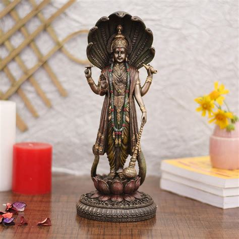 Buy Collectible India Standing Vishnu Idol Statue for Home Pooja Room ...