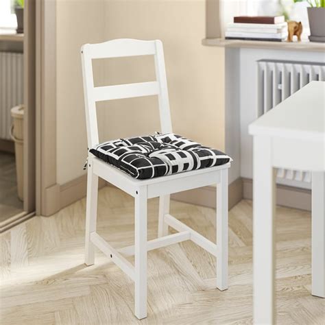 BROKAKLEJA chair pad, black/geometric, 40x40x6 cm (16x16x2") - IKEA
