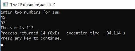 A C# Console Program to Add Two Numbers 的图像结果