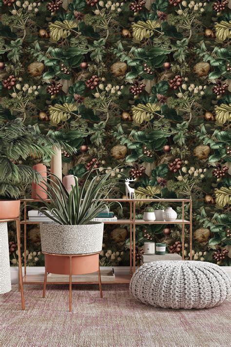 #3675 Botanical Wallpaper, Peel and Stick |Traditional Wallpaper ...