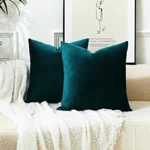 Buy Amazon Brand - Umi Velvet Decorative Cushion Cover 18x18 Inch - Set ...