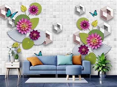 999STORE Designer Beautiful 3D Decorative Multicolor Flowers Home ...