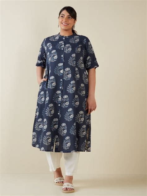 Diza Curves by Westside Multicolour Floral Print Straight Kurta - Price ...