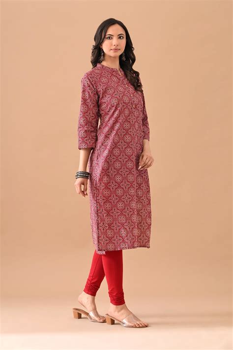 Maroon Printed Kurta – SABHYATA CLOTHING