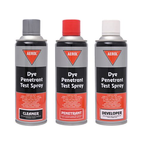 Aerol Dye Penetrant Test (DPT) Spray Kit (consisting of Red Dye ...
