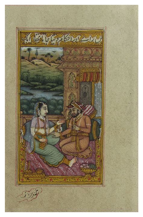 Mughal Love Scene at Palace Original Art Paper Painting - eCraftIndia ...