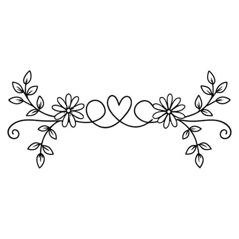 Handgezeichnete florale Trennlinie künstlerische Illustration | Premium ...