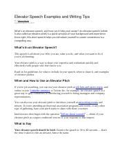 Image result for Elevator Speech Examples