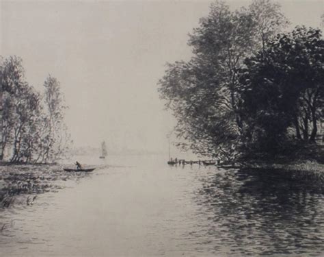 Thomas R. Manley - "Farm at Inlet, " an Etching signed by Thomas R ...