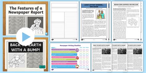 Features of a Newspaper Activity Pack - Newspaper Report