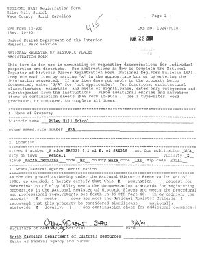 Fillable Online hpo ncdcr USDI/NPS NRKP Registration Form Riley Hill ...