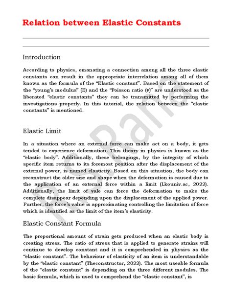Relation between Elastic Constants - Relation between Elastic Constants ...