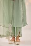 Buy Green Cotton, Silk, Satin, Georgette, Organza, Misty Floret Kurta ...