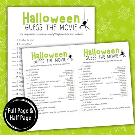 Halloween Guess the Movie Game | Printable Halloween Party Game ...