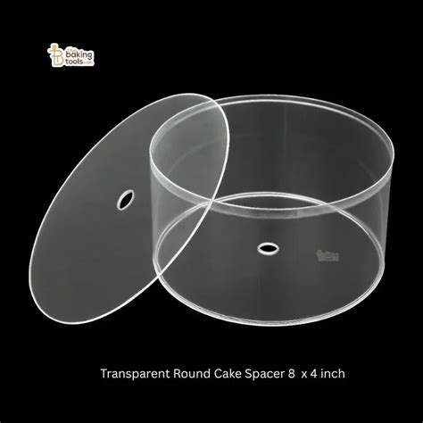 8 x 4 Inch Transparent Round Cake Spacer | Reusable