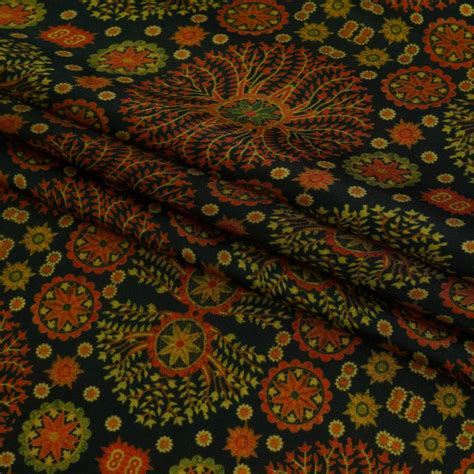 Buy (Pre Cut 1.80 Mtr Piece) Multi Color Digital Printed Bemberg Satin ...