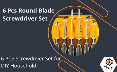 GSK Cut® 6 pcs Round Blade Screwdriver set Industrial Premium Pro-Grade ...