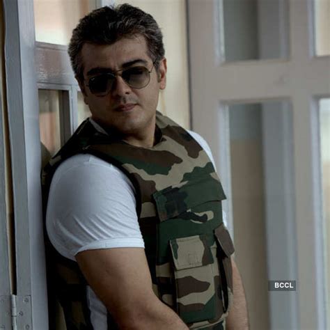 Ajith in a still from the Tamil movie Arrambam