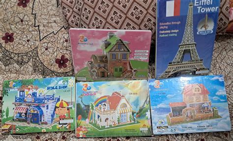 SK Toys 3D Card Board Puzzles (Pack of 5) Model May Vary (House Puzzle ...