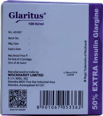 Glaritus 100 IU/ML Injection (3): Uses, Side Effects, Price & Dosage ...