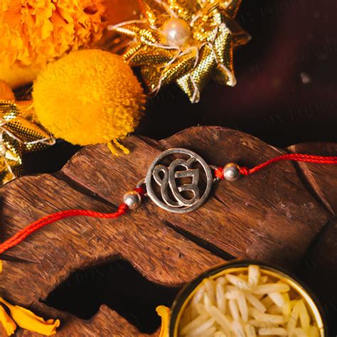 Buy 925 Silver Ik Onkar Rakhi Online in India - Mypoojabox.in