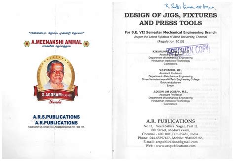 Design OF JIGS, Fixtures AND Press Tools - design - Studocu