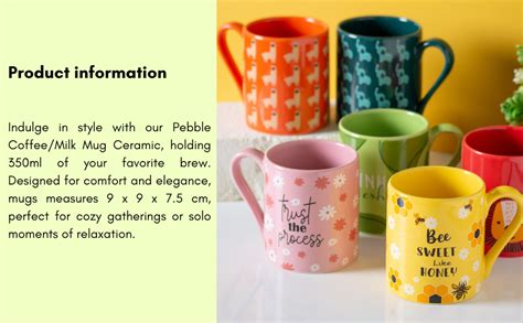Buy Clay Craft Fine Ceramic Pebble Series Coffee Mug 350ml Green ...