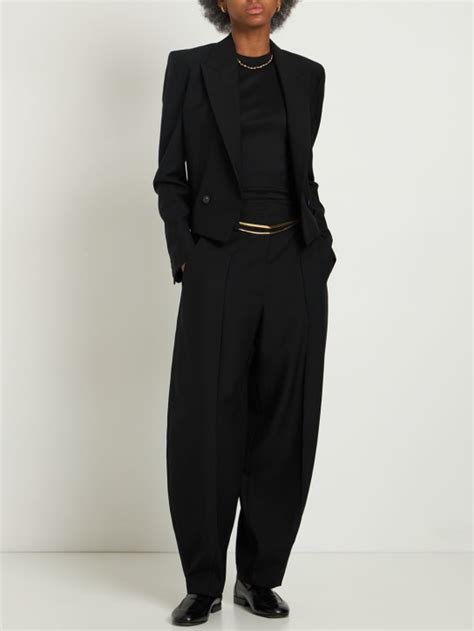 Gold belted viscose crepe wide pants - Stella McCartney - Women ...
