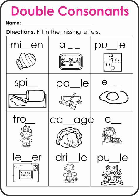 Double Consonant Words- Worksheets | Montessoriseries