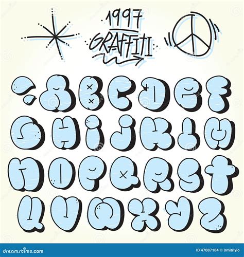 Graffiti Bubble Font Stock Illustrations – 690 Graffiti Bubble Font ...