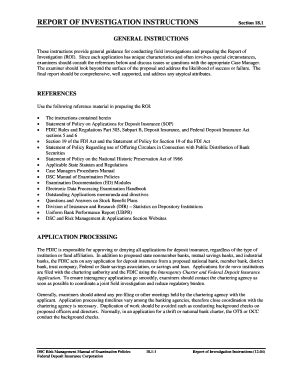 Fillable Online fdic Report of Investigation Instructions - fdic Fax ...