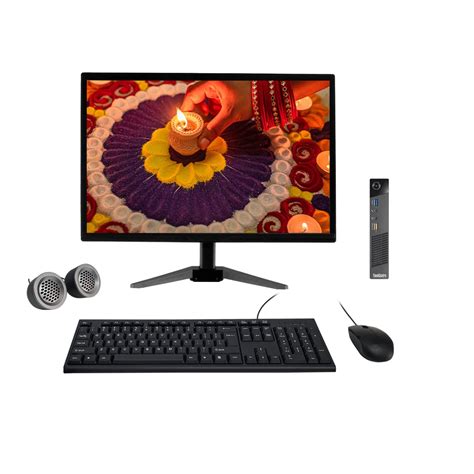 (Refurbished) Lenovo ThinkCentre 19" HD All-in-One Desktop Computer Set ...