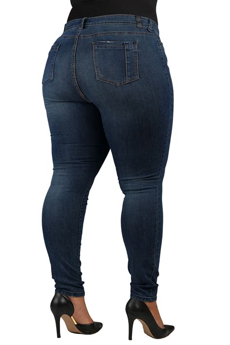 Women's Plus Size Curvy Fit High Rise Stretch Denim Skinny Jeans | King ...