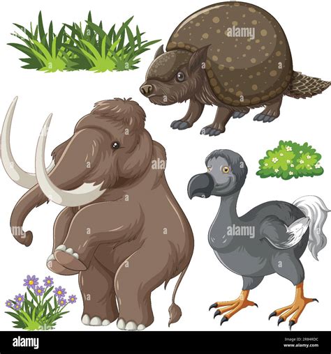 Set of various extinct animals illustration Stock Vector Image & Art - Alamy