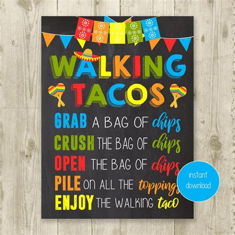 Free Printable Walking Taco Sign - Printable Templates Free