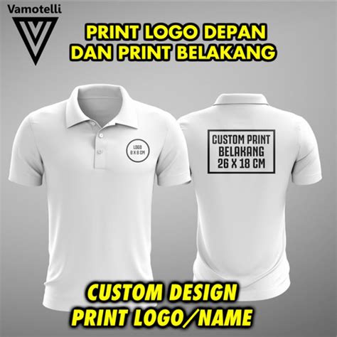 Jual CUSTOM KAOS POLO - S,M,L,XL,XXL kaos poldryfit polos (logo dada ...