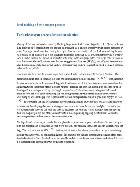 Image result for Basic Oxygen Steelmaking Process