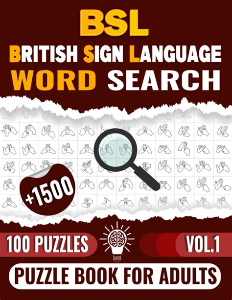 Buy BSL British Sign Language Word Search Puzzle Book For Adults (Vol.1 ...
