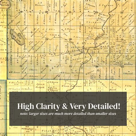 Lake County Map 1861, Vintage Lake County Map, Old Lake County Illinois ...