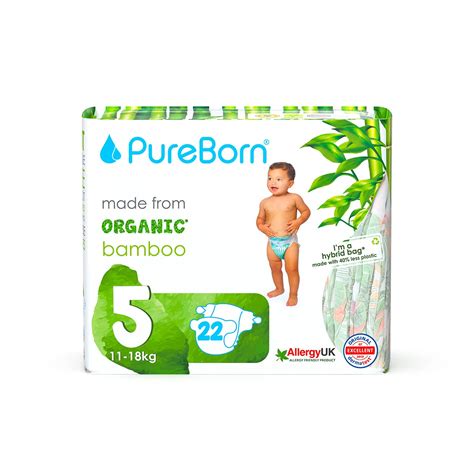 Buy PureBorn Organic Bamboo Baby Diapers, XL Size 5Y(11-18 Kg), 22 ...