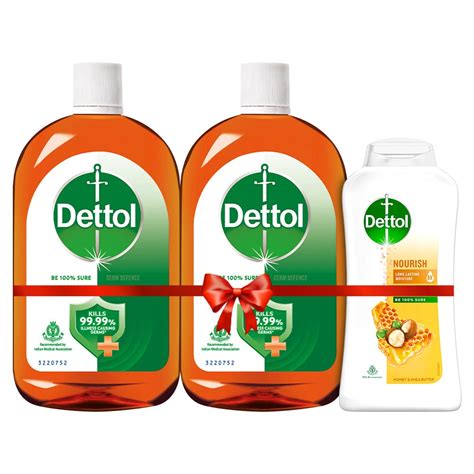 Dettol Antiseptic Disinfectant Liquid, 550ml (Pack of 2) & Dettol Body ...