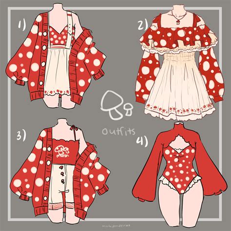 Mushroom Outfit Designs | Clothing design sketches, Drawing anime ...