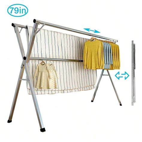 Clothes Drying Rack 79 Inches Laundry Drying Rack Adjustable Folding ...
