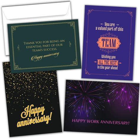 Amazon.com : 24 Happy Work Anniversary Cards Bulk with Envelopes - 24 ...