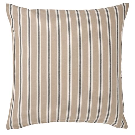 KORALLBUSKE cushion cover, beige white/stripe pattern, 50x50 cm (20x20 ...