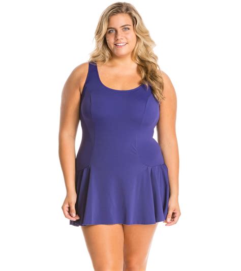 Sporti Plus Size Swim Dress at SwimOutlet.com - Free Shipping