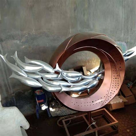 杭州雕塑厂不锈钢雕塑鱼群-杭州金兔子文化创意有限公司