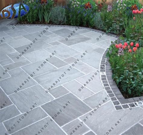 Kandla Grey Indian Sandstone Paving Tile Slab – Dharajyot Stone Art
