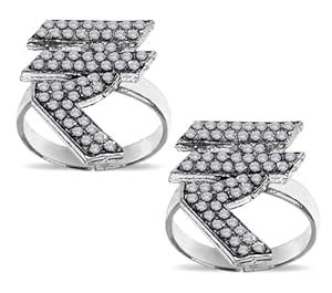 Buy Airtick (Set Of 2 Pcs Silver Stainless Steel Adjustable Crystal ...