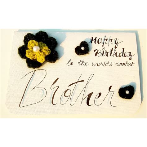 SKAISTA Handwritten Happy Birthday Brother Greeting Card Handknitted ...